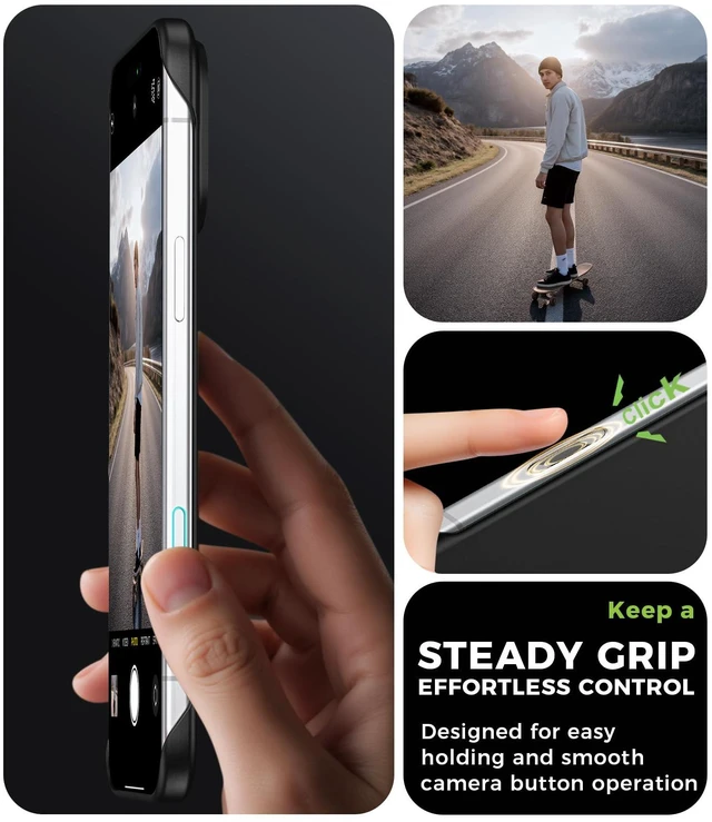 Alt view image 7 of 7 - Magnetic Frosted Frameless Case for iPhone 17 Pro Max, Black | Compatible with MagSafe, Metallic Finish, Hard PC Cover, Ultra Thin Lightweight Minimalist Borderless, Slim Fit, 6.9-Inch
