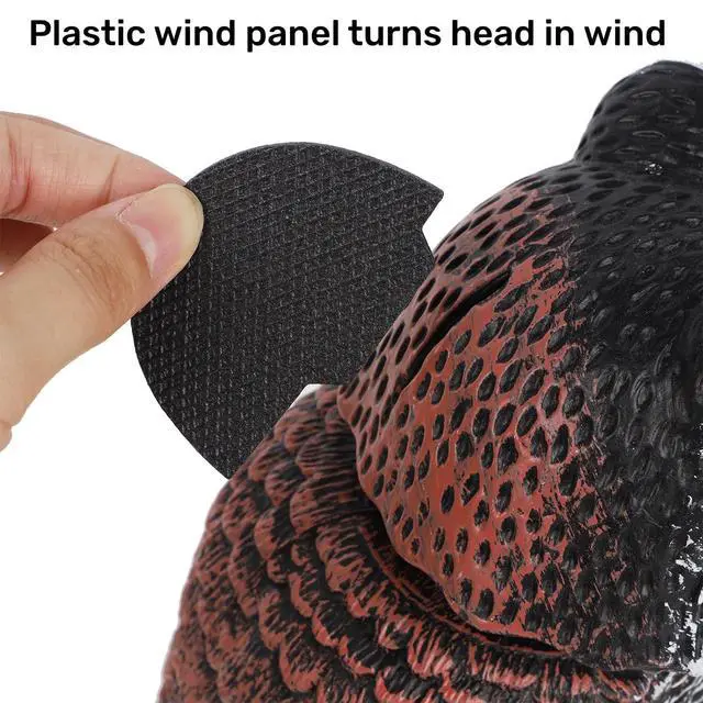 Alt view image 4 of 7 - _Mega Brand 3 Pack Bird Scarecrow Fake Horned Owl Decoy, Rotating Head Plastic Owl Bird Deterrents, Nature Enemy Horned Pest Repellent for Outdoor Garden