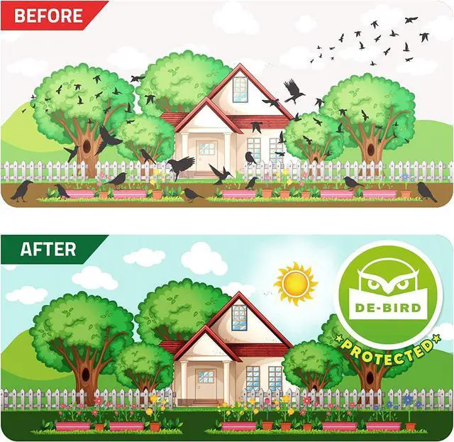 Alt view image 4 of 7 - _Mega Brand Scare Tape - 125 Ft Roll, Holographic, Garden Style - Reflective Tape for Birds - Pigeon & Goose Control, Balcony & Patio Nest Deterrent