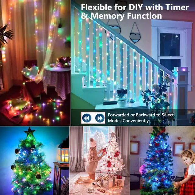 Alt view image 5 of 7 - Color Changing Fairy String Lights 66ft 200 LED for Xmas Halloween