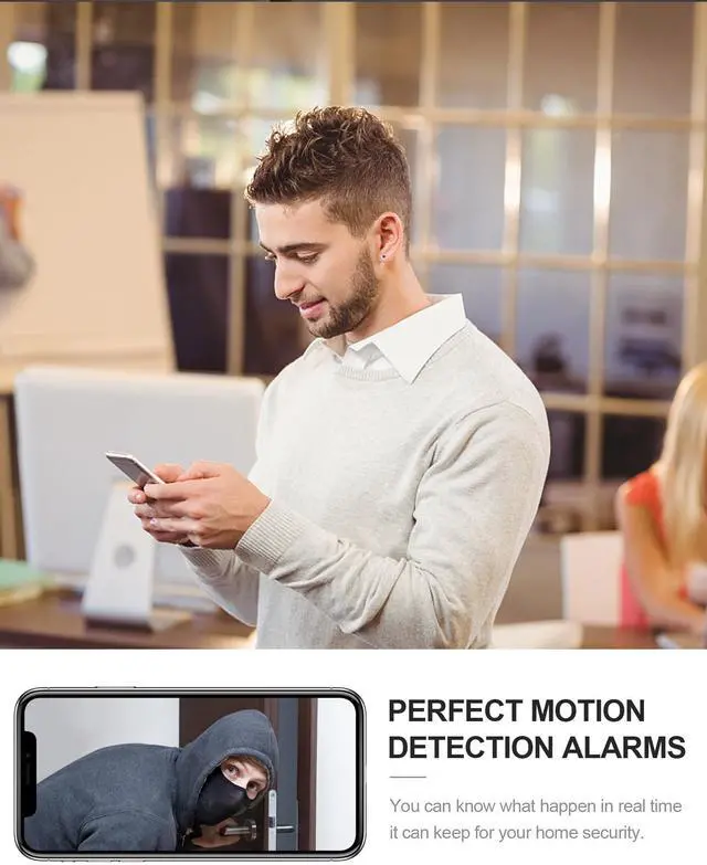 Alt view image 4 of 6 - AOBOCAM 4K HD Indoor Camera for Indoor Security with App Control Motion Detection & Night Vision Wireless WiFi Rechargeable Pet Camera for Home/Office 24/7 Cycle Save Video Only (4K)