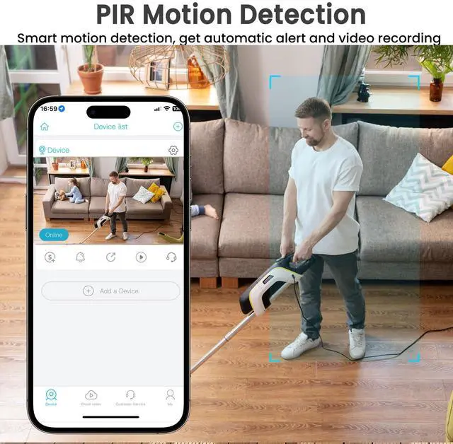 Alt view image 3 of 7 - _Mega Brand 4K Spy Camera, Hidden Camera, WiFi Mini Cam, Durable Standby Time, Real-Time Recording, AI Motion Detection, Cloud & SD Storage, Auto Night Vision, Ideal Nanny Cam for Home Security