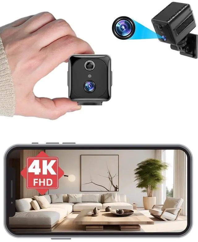 Main image of WiFi Spy Hidden Camera Wireless 4K Small Nanny Cam Indoor Home Security Video Camera with 120 Days Standby Battery Life Phone APP Motion Detection Night Vision