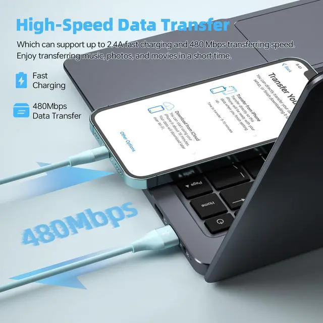 Alt view image 6 of 7 - iPhone Charger 3Pack 10 FT Apple MFi Certified Lightning Cable Fast Charging iPhone Charger Cord Compatible with iPhone 14 13 12 11 Pro Max XR XS X 8 7 6 Plus SE iPad and More