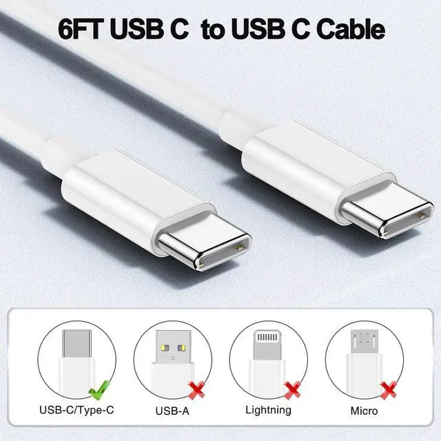 Alt view image 4 of 7 - _Mega Brand ,USB C Charger Fast Charging,2Pack Dual Port Fast Wall Chargers Block with 6FT USB C Cable for iPhone 17 Pro Max/17 Pro/17/Air/16 Pro Max/16 Plus/16e/15/iPad Pro/Air/Mini/AirPod