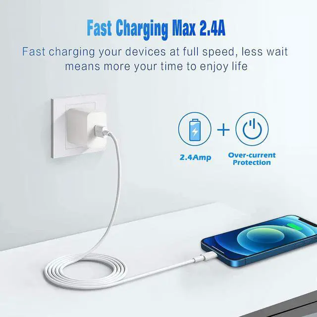 Alt view image 3 of 7 - iPhone Charger Lightning Cable,2 Pack Apple MFi Certified USB iPhone Fast Chargering Cord,Data Sync Transfer for 13/12/11 Pro Max Xs X XR 8 7 6 5 5s iPad iPod More Model Cell Phone Cables