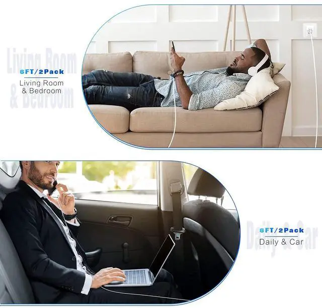 Alt view image 4 of 7 - iPhone Charger Lightning Cable,2 Pack Apple MFi Certified USB iPhone Fast Chargering Cord,Data Sync Transfer for 13/12/11 Pro Max Xs X XR 8 7 6 5 5s iPad iPod More Model Cell Phone Cables