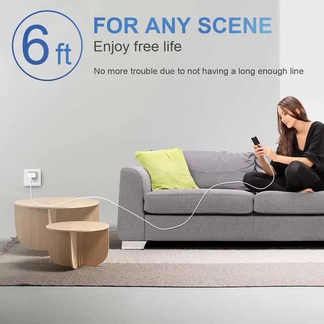 Alt view image 7 of 7 - iPhone Charger Fast Charging USB C Charger Block Type C Chargers Fast Charging 20W PD Wall Chargers with 6FT Cord for iPhone 14/14 Pro Max/13/13 Max/12/12 Pro Max/iPad