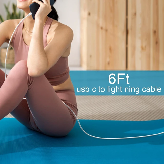 Alt view image 6 of 7 - Fast iPhone Charger Block Compatible with iPhone 13 14 Fast Charger Cord 6 FT, MFI Certified for 2 Pack 20W PD iPhone Charger Fast Charging iPhone 14 13 12 11 Pro Max,14 Plus,XR,XSMAX-White