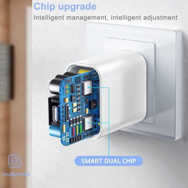 Alt view image 3 of 7 - USB C Fast Charger, 3 Pack 20W USB-C Power Adapter with 3 Pack 6FT Type C to Lightning Cable for iPhone 14/13 Pro/13/12/12 Mini/12 Pro Max/11 Pro