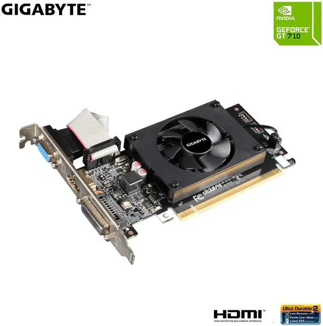 Alt view image 3 of 5 - 2GB RAM DDR3 SDRAM Video Graphics Cards GV-N710D3-2GL REV2.0 for Desktop