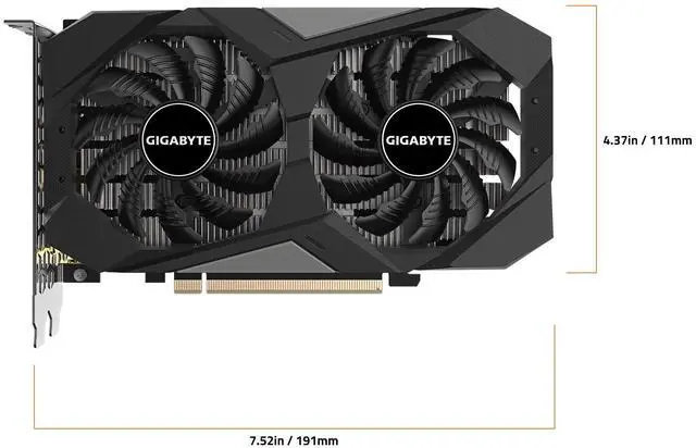 Alt view image 5 of 6 - _Mega Brand GeForce RTX 3050 WINDFORCE OC V2 6G Graphics Card, 2X WINDFORCE Fans, 6GB GDDR6 96-bit GDDR6, GV-N3050WF2OCV2-6GD Graphics Card
