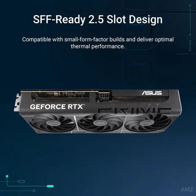 Alt view image 2 of 7 - _Mega Brand The SFF-Ready Prime GeForce RTX 5060 Ti 16GB GDDR7 OC Edition Graphics Card (PCIe® 5.0, 16GB GDDR7, HDMI®/DP 2.1, 2.5-Slot, Axial-tech Fans, Dual BIOS)