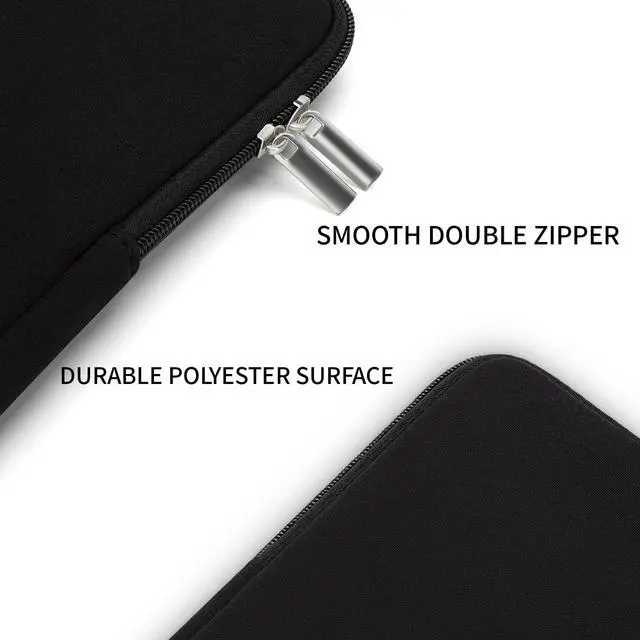 Alt view image 3 of 7 - _Mega Brand 14 Inch Laptop Sleeve Case Protective Soft Padded Zipper Cover Carrying Computer Bag Compatible with 14" Notebook Chromebook Tablet Ultrabook (Black)