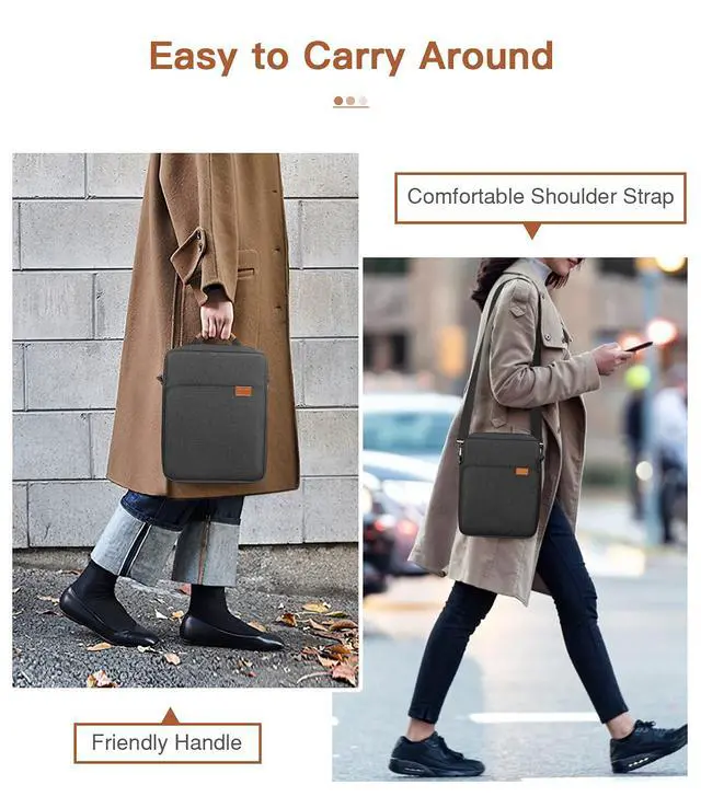 Alt view image 7 of 7 - _Mega Brand Tablet Sleeve Bag Handle Carrying Case with Shoulder Strap Fits iPad Pro 11 inch,iPad 10th 10.9,iPad 9/8/7th Generation 10.2,iPad Air 5/4th 10.9,iPad 9.7,Tab S8/S9 11", Black & Gray
