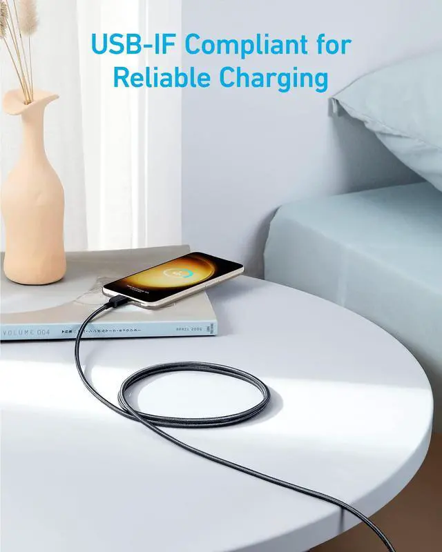 Alt view image 4 of 5 - USB C to USB C Cable,Type-C Charger Fast Charging Cord (6FT,2Pack) for iPhone 17/16 Series,iPad Air 4,MacBook Pro 2022 and More (USB 2.0,Black)