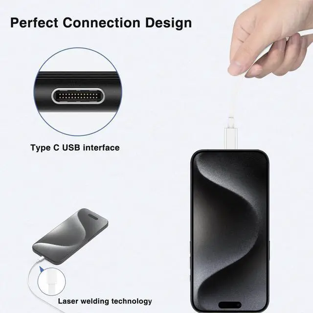 Alt view image 5 of 7 - _Mega Brand Block and 10ft Type C to C Cable Cord Long, 20W USB C Fast Charging Plug for Apple iPhone 17 Pro Max/17 Air/16 Pro Max/16 Plus/15 Pro/15/AirPods/iPad/Mini Wall Cube Brick Box