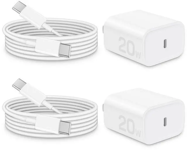 Main image of i Phone 17 16 15 Charger Fast Charging - 20W PD Fast Charger Block with 6Ft USB C Cable for i Phone 17/16/15 Series, i Pad Pro/Air/Mini, Galaxy S23, Pixel 8 & More (2-Pack)