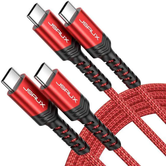 Main image of 100W USB C to USB C Cable for iPhone 17, USBC Type C Charge Cord 5A Fast Charging Compatible with iPhone 17 Air 16 15 Pro Max Samsung Galaxy S25 S24 MacBook iPad Pro Carplay (2-Pack, 3.3ft) Red