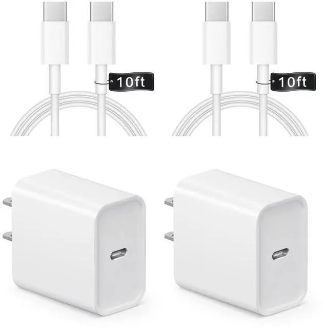 Main image of iPhone 17 16 15 Charger Fast Charging 10FT - 20W USB C Charger Block with Type C Cable Compatible with iPhone 17/17 Pro/17 Pro Max/Air/16/16e/15, iPad Pro, Air M3/M2/5/4, 11th/10thWhite