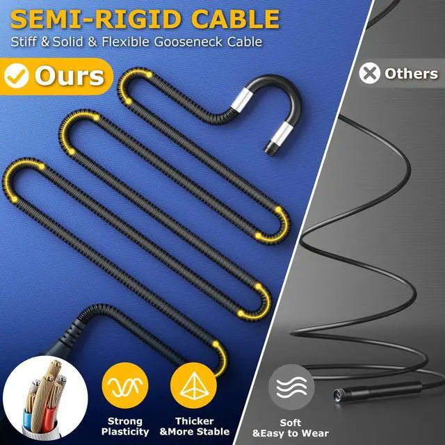 Alt view image 6 of 6 - Two-Way Articulating Borescope with Light,  Industrial Endoscope with Snake Scope Camera, Borescope Inspection Camera with Light for Automotive & Aircraft Mechanics, 5.5FT