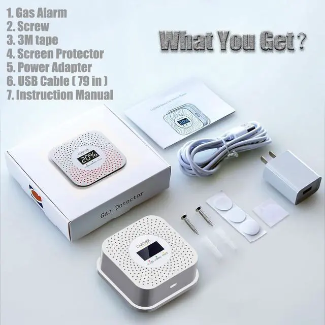 Alt view image 5 of 7 - _Mega Brand Gas Leak Detector, Natural Gas Detectors, USB Plug-in Propane Gas Alarm, Combustible & Explosive Gas Alarm for RV, Kitchen, Home Safety, Methane, LNG, LPG Monitor, 10-Year Lifespan, White