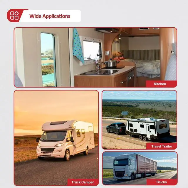 Alt view image 6 of 6 - RV Carbon Monoxide and Propane Detector, Replace The Old RV Gas Detector #31011,2 in 1 Dual CO/LP Gas Alarm,100dB Loud Alarm,12V DC for Motorhome Travel Trailer, Motor Coach (R503 Flush Mount-Black)