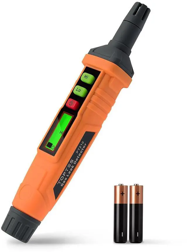 Main image of _Mega Brand PT210 Gas Leak Detector, Natural Gas Detector with Audible & Visual Alarm, Locating The Source of Propane, Methane, and Combustible Leaks for Home and RV (Includes Battery x2) - Orange