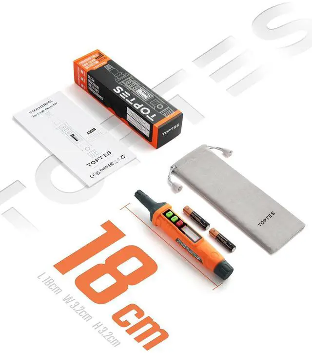 Alt view image 6 of 7 - _Mega Brand PT210 Gas Leak Detector, Natural Gas Detector with Audible & Visual Alarm, Locating The Source of Propane, Methane, and Combustible Leaks for Home and RV (Includes Battery x2) - Orange