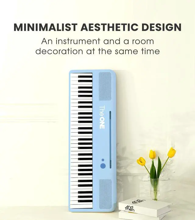 Alt view image 4 of 7 - _Mega Brand Smart Keyboard COLOR 61 Keys Piano Keyboard, Music Keyboard with 256 Timbres, 64 Polyphony, 2 Speakers, Built-in LED Lights and Free Apps (Blue)