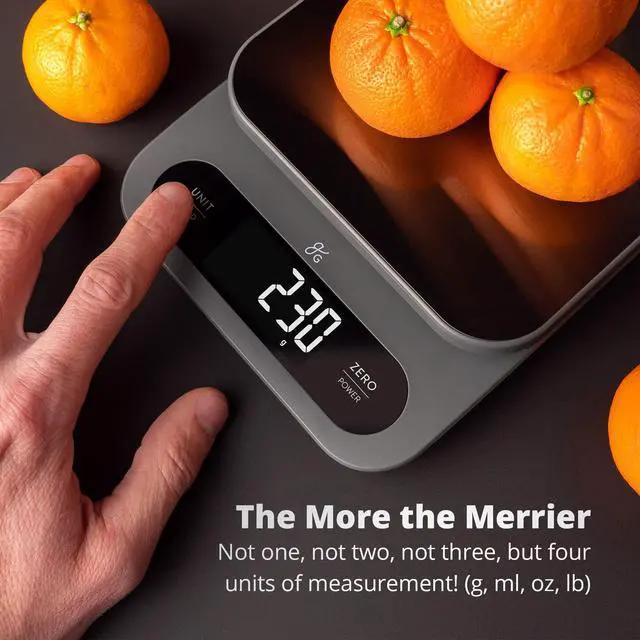 Alt view image 3 of 6 - _Mega Brand High Capacity Kitchen Scale, 10kg/22lb Capacity Food Scale for Bulk Cooking & Baking, Touch Controls, Hi-Def LCD, Stainless Steel Platform, Precise to 1g