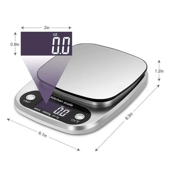 Alt view image 3 of 5 - _Mega Brand Food Scale 22lb Weight Grams, Digital Kitchen Scales and Ounces for Cooking, Baking