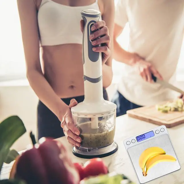 Alt view image 6 of 6 - _Mega Brand , Digital Kitchen Scale Weight Grams and OZ for Cooking Baking, Coffee, Loss Dieting, Jewelry and Meal Prep, 2 Trays, LCD, Auto Off, Tare Function, Stainless Steel(3000g/0.1g)