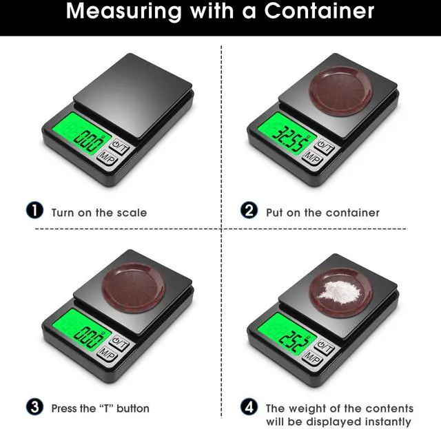Alt view image 6 of 7 - _Mega Brand Pocket Scale, 1000g x 0.01g Precision Gram Scale, Small Digital Scale Grams Ounces Grains, Kitchen Scale, Jewelry Scale for Gold, Gem, Coffee, Herb, Great for Travel Food Scale