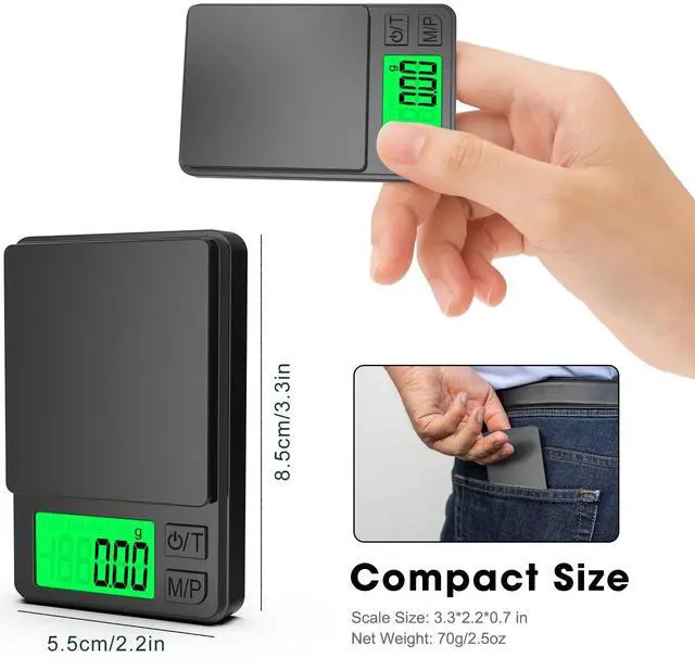 Alt view image 3 of 7 - _Mega Brand Pocket Scale, 1000g x 0.01g Precision Gram Scale, Small Digital Scale Grams Ounces Grains, Kitchen Scale, Jewelry Scale for Gold, Gem, Coffee, Herb, Great for Travel Food Scale