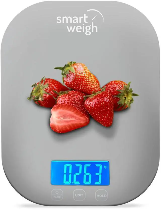 Main image of _Mega Brand Gray Digital Kitchen Scale for Cooking, Weight Loss, Calorie Tracking, Baking, Food Portion Control, and Meal Prep - Accurate Measurements in Grams and Ounces