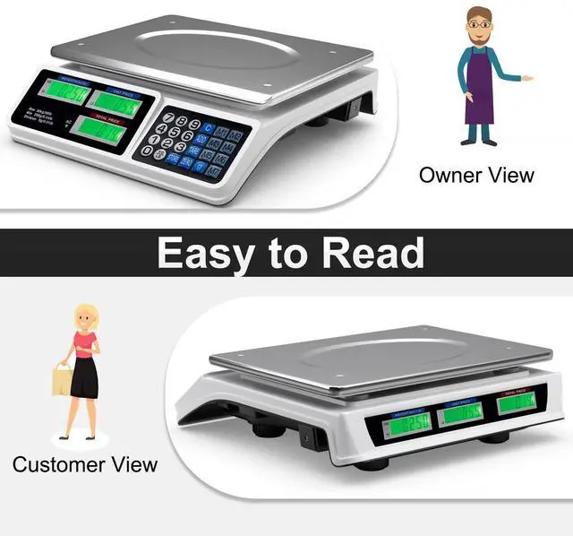 Alt view image 2 of 7 - _Mega Brand 66 LB Deli Scale Price Computing Commercial Food Produce Electronic Counting Weight (Silver)