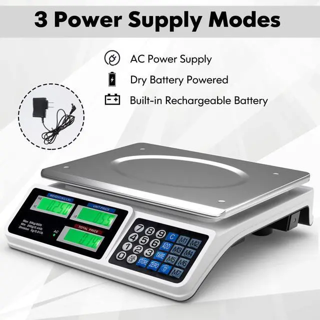 Alt view image 7 of 7 - _Mega Brand 66 LB Deli Scale Price Computing Commercial Food Produce Electronic Counting Weight (Silver)