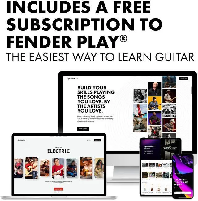 Alt view image 5 of 5 - _Mega Brand Squier Debut Series Stratocaster Electric Guitar, Beginner Guitar, with 2-Year Warranty, Includes Free Lessons, Black with Matte Finish