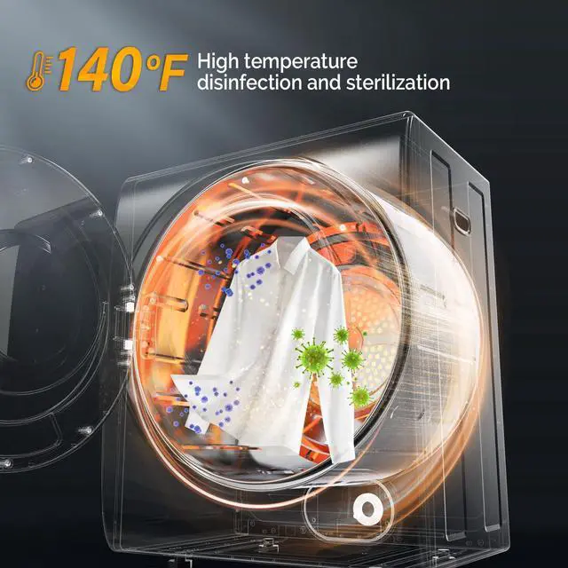 Alt view image 5 of 6 - _Mega Brand 110V Portable Clothes Dryer, High End Laundry Front Load Tumble Dryer Machine with Stainless Steel Tub & Simple Control Knob for Apartment, Dorm-850W, White