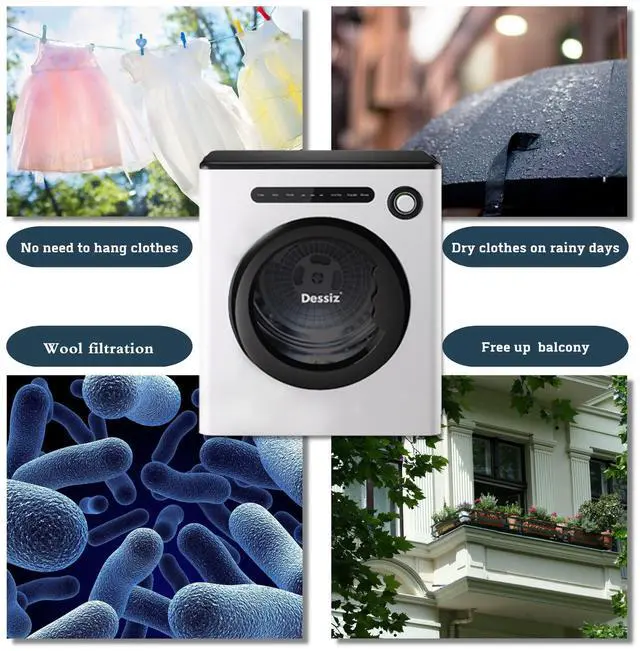 Alt view image 7 of 7 - _Mega Brand 11LBS Compact Dryer 950W Portable Clothes Dryer Machine for Small Spaces, RVs and Apartments - Quiet, Sturdy Easy to Use and LED Display