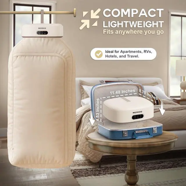 Alt view image 4 of 7 - Portable Clothes Dryer - Mini/Compact Dryer for Apartment, RV, Travel - Small Quiet Fast-Drying Machine with Adjustable Timer & Hassle-Free Setup