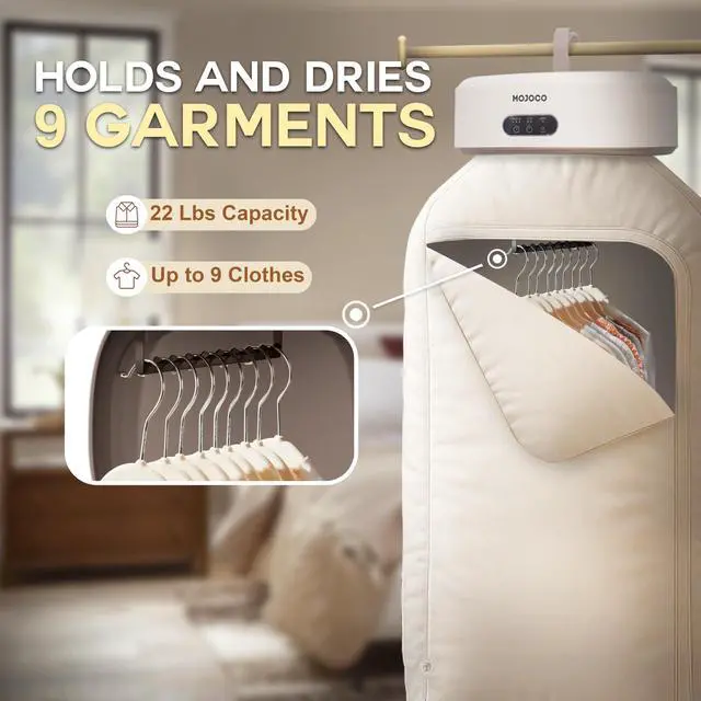 Alt view image 6 of 7 - Portable Clothes Dryer - Mini/Compact Dryer for Apartment, RV, Travel - Small Quiet Fast-Drying Machine with Adjustable Timer & Hassle-Free Setup