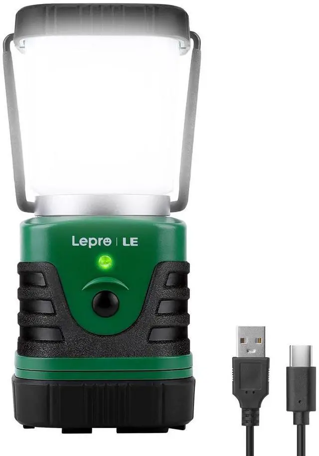 Main image of Lighting EVER 1000LM LED Camping Lantern Rechargeable, 4400mAh Power Bank, Camping Essential with 4 Light Modes, IP44 Waterproof Lantern Flashlight for Hurricane Emergency, Hiking, USB Cable Included