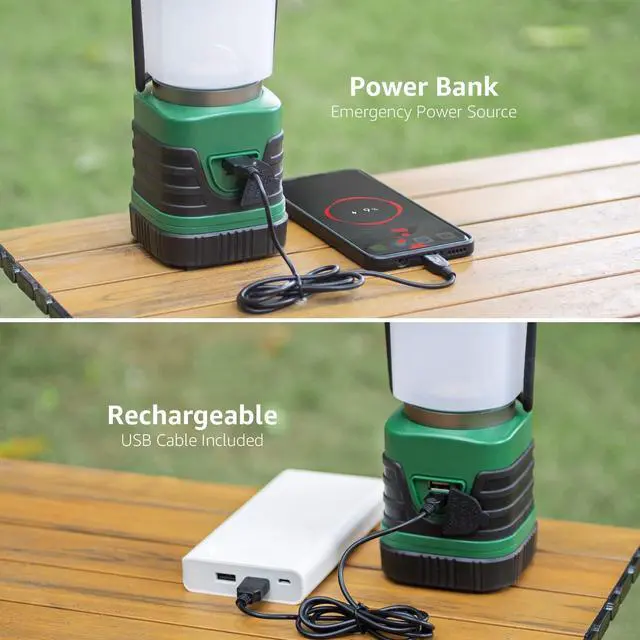 Alt view image 4 of 7 - Lighting EVER LED Camping Lantern Rechargeable, 1000LM, 4 Light Modes, 4400mAh Power Bank, IP44 Waterproof, Lantern Flashlight for Hurricane Emergency, Hiking, Home and More, USB Cable Included