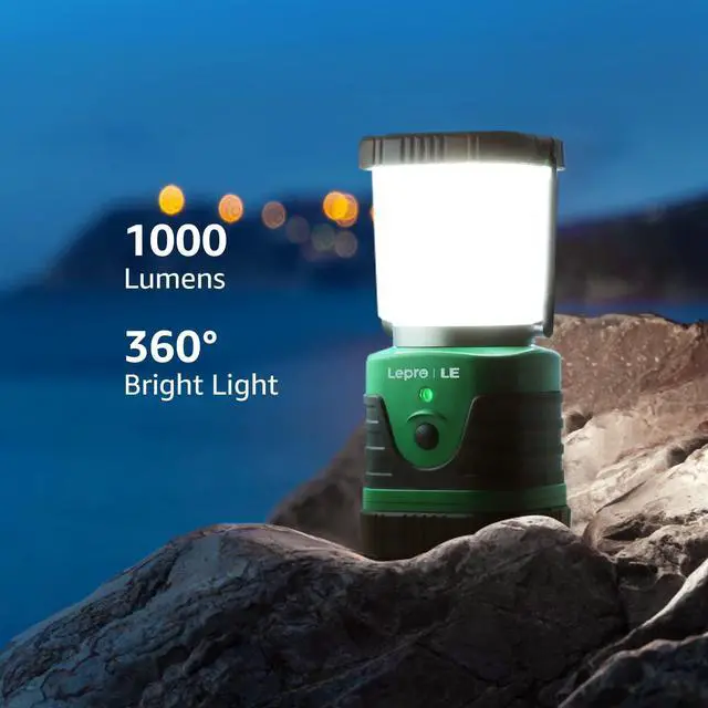 Alt view image 2 of 7 - Lighting EVER LED Camping Lantern Rechargeable, 1000LM, 4 Light Modes, 4400mAh Power Bank, IP44 Waterproof, Lantern Flashlight for Hurricane Emergency, Hiking, Home and More, USB Cable Included