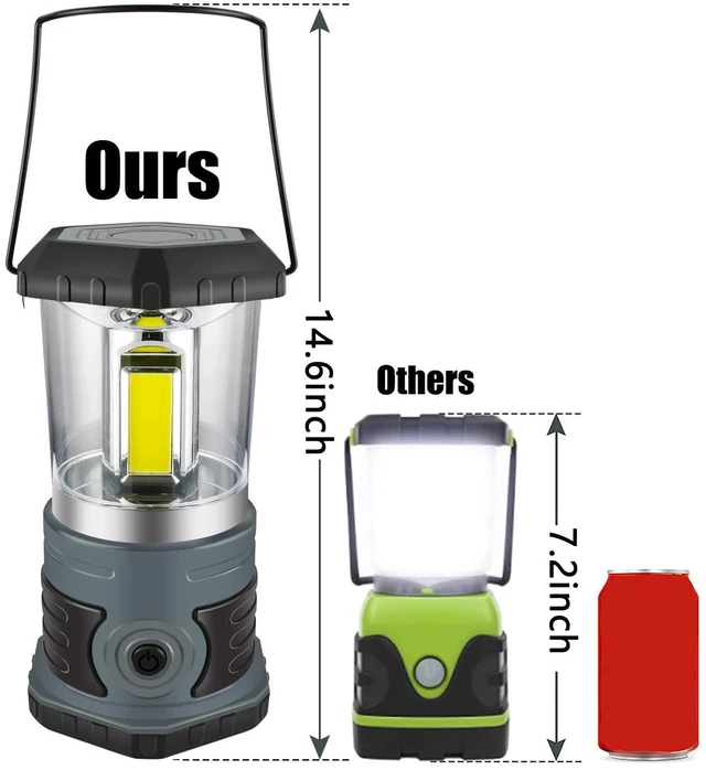 Alt view image 2 of 7 - innofox LED Camping Lantern, 1500 LM Lanterns for Power Outages with 4 D Batteries Included, Battery Powered Lantern Flashlight with 4 Light Modes, Weatherproof Tent Light for Storms and Hurricanes