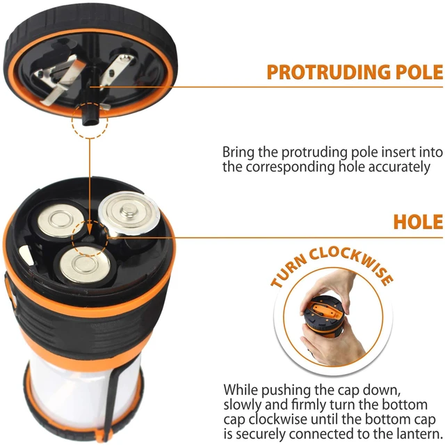 Alt view image 5 of 7 - LED Camping Lantern, Battery Powered LED 1800LM, 4 Camping Lights Modes, Perfect Lantern Flashlight for Hurricane, Emergency Light, Storm, Power Outages, Survival Kits, Hiking, Fishing, Home and More