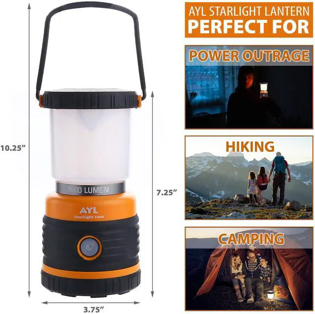 Alt view image 4 of 7 - LED Camping Lantern Rechargeable, 1800LM, 4 Light Modes, 4400mAh Power Bank, IP44 Waterproof, Perfect Lantern Flashlight for Hurricane, Emergency, Power Outages, Home and More, with USB Cable (2 Pack)