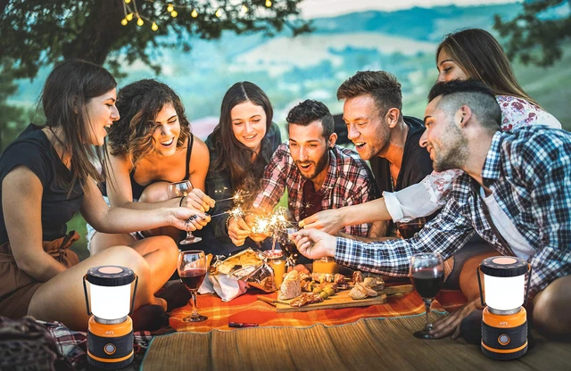 Alt view image 6 of 7 - LED Camping Lantern, Battery Powered LED 1800LM, 4 Camping Lights Modes, Perfect Lantern Flashlight for Hurricane, Emergency Light, Storm, Power Outages, Survival Kits, Hiking, Fishing, Home and More